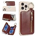 Cavor Compatible with MagSafe Wallet, Magnetic Wallet for iPhone, Brown