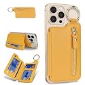 Cavor Compatible with MagSafe Wallet, Magnetic Wallet for iPhone, Yellow