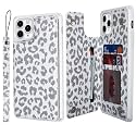 Cavor for iPhone 11 Pro Case Wallet with Card Holder for Women Men, White
