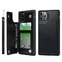 Cavor iPhone 11 Pro Max Case, Wallet Card Holder Case [Card Slots] [with Lanyard] PU Leather Flip Shockproof Cover for iPhone 11 Pro Max - Macaron Black
