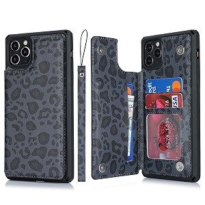 cavor for iphone 11 pro max cases wallet with card holderfor iphone 11 pro max cases for women menphone case for iphone 11 pro max case with stand and strapshockproof protective cover-black