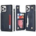 Cavor for iPhone 11 Pro Max Wallet Case with Card Slots Holder,Premium PU Leather Kickstand Feature Case [Wrist Strap] Double Magnetic Clasp Shockproof Flip Cover Case -Blue
