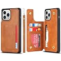 Cavor for iPhone 11 Pro Wallet Phone Case with Card Holder, Light Brown