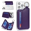 Cavor Magnetic Wallet for iPhone, Compatible with MagSafe Wallet, Purple