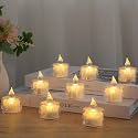 CAVY Flameless &amp; Smokeless LED Tealight Candle, Unscented Decorative Diya Lights with On/Off Switch for Home Decoration,Diwali,Festival,Birthday,Christmas,Gifting (Crystal, Pack of 48)