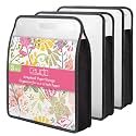 Caydo Scrapbook Paper Organizer, 3 Pack Expanding Paper Folio with Handle