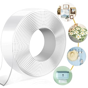 cazoo double sided tape heavy duty self adhesive tape two side sticky pads strong wall adhesive strips no marks reusable removable clear tape for picture hanging carpet glue