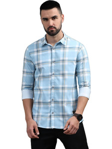 CAZZBA Men Regular Fit Checkered Cut Away