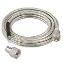 CB Coax Cable 12FT, RG8X FME Female to UHF PL-259 Male with FME Male to PL-259 Adapter, Low Loss RF Coaxial Cable for Antenna, CB Radio, Ham Radio, Marine, Mobile, and GPS Systems