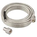 CB Coax Cable 18FT, RG8X FME Female to UHF PL-259 Male with FME Male to PL-259 Adapter, Low Loss RF Coaxial Cable for Antenna, CB Radio, Ham Radio, Marine, Mobile, and GPS Systems