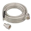 CB Coax Cable 20FT, RG8X FME Female to UHF PL-259 Male with FME Male to PL-259 Adapter, Low Loss RF Coaxial Cable for Antenna, CB Radio, Ham Radio, Marine, Mobile, and GPS Systems