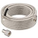 CB Coax Cable 30FT, RG8X FME Female to UHF PL-259 Male with FME Male to PL-259 Adapter, Low Loss RF Coaxial Cable for Antenna, CB Radio, Ham Radio, Marine, Mobile, and GPS Systems