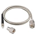 CB Coax Cable 3FT, RG8X FME Female to UHF PL-259 Male with FME Male to PL-259 Adapter, Low Loss RF Coaxial Cable for Antenna, CB Radio, Ham Radio, Marine, Mobile, and GPS Systems