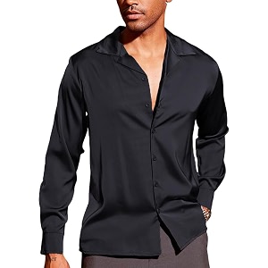 CB-COLEBROOK Men Luxury Satin Silk Dress Shirt