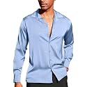CB-COLEBROOK Men Luxury Satin Silk Dress Shirt