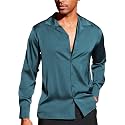 CB-COLEBROOK Men Luxury Satin Silk Dress Shirt