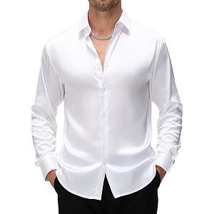 CB-COLEBROOK Mens Stylish Solid Silk Satin Casual