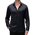 CB-COLEBROOK Mens Stylish Solid Silk Satin Casual