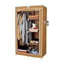 Portable Wardrobe Single Door / 5 Shelves / 1 Hanger - Beige
