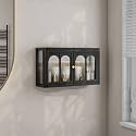 CBEX Modern Glass-Door Wall Cabinet with Medicine Cabinet,Wall Mounted Display Cabinet, Wall Cabinet Over Toilet, Detachable Shelves for Office, Dining Room,Living Room ((34 X 14 X 50 Cm))