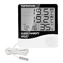 CBK Digital Hygrometer Thermometer Humidity Meter With Clock LCD Display with 1Year Warranty, (HTC2)