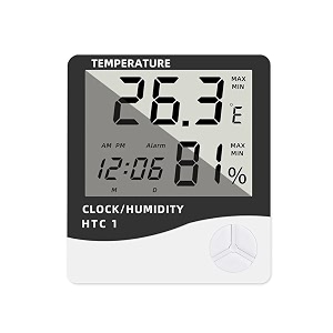 cbk htc-1 digital hygrometer thermometer humidity meter with 1year warranty clock lcd display htc1