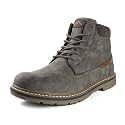 CC-Los Men's Winter Snow Boots with Sherpa Fleece Lining Waterproof Slip-Resistant Insulated Grey Size 12.5