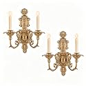 Gothic Wall Sconce,Rustic Vintage Gold Wall Candle Holders,Gold Wall Decorations,Set of 2
