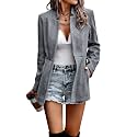 CCTOO Women's Coat Casual Open Front Blazer Long Sleeve Stand Collar Solid Trench Business Work Office Jacket Outwear