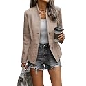 CCTOO Women's Coat Casual Open Front Blazer Long Sleeve Stand Collar Solid Trench Business Work Office Jacket Outwear