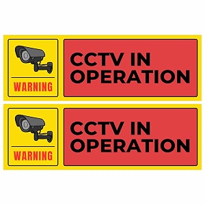CCTV Monitoring Sign Sticker Board 20.5