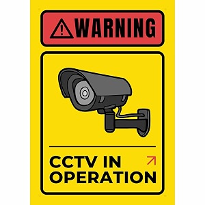cctv in operation sign sticker board 29 x 20 cm  peel amp stick warning sign with 4 pre-made holes  easy wall fixing for home office shop amp warehouse  pack of 1 cctv monitoring a4 - medium - 1 piece