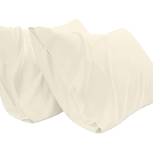 pillow covers set of 2 100 cotton 750 tc pillowcase ivory queen