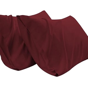 pillow covers set of 2 100 cotton 750tc pillowcases burgundy queen