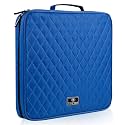 CD Case DVD Holder Storage: 160 Capacity DVD Cases Organizer Portable Wallet Storage - CD Plastic Protective Carrying Binder for Home Travel (Blue)