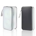 CD Case DVD Storage 2 Pack,100 Capacity DVD Cases Holder CD Storage Case Holders Plastic CD DVD Disc Case Storage Wallet Binder for Car Home Office Travel (Black&Clear)