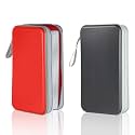 CD Case DVD Storage 2 Pack,100 Capacity DVD Cases Holder CD Storage Case Holders Plastic CD DVD Disc Case Storage Wallet Binder for Car Home Office Travel (Black&amp;Red)
