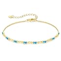 CDE 925 Sterling Silver Birthstone Bracelets for Women， Dainty Simple Link Charm Infinity Tennis Bracelet Birthday Anniversary Valentine's Mother's Day Gifts for Mom Wife Her, Chain Length 6.7”+1.6”