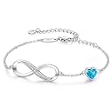 CDE 925 Sterling Silver Infinity Birthstone Bracelet Jewelry Gift for Women