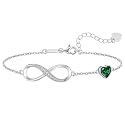 CDE 925 Sterling Silver Infinity Birthstone Bracelet Jewelry Gift for Women