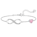 CDE 925 Sterling Silver Infinity Birthstone Bracelet Jewelry Gift for Women