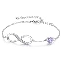 CDE 925 Sterling Silver Infinity Birthstone Bracelet Jewelry Gift for Women