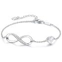 CDE 925 Sterling Silver Infinity Birthstone Bracelet Jewelry Gift for Women