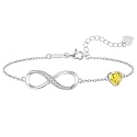 CDE 925 Sterling Silver Infinity Birthstone Bracelet Jewelry Gift for Women