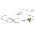 CDE 925 Sterling Silver Infinity Birthstone Bracelet Jewelry Gift for Women