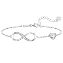 CDE 925 Sterling Silver Infinity Birthstone Bracelet Jewelry Gift for Women