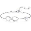 CDE 925 Sterling Silver Infinity Birthstone Bracelet Jewelry Gift for Women