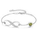 CDE 925 Sterling Silver Infinity Birthstone Bracelet Jewelry Gift for Women