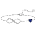 CDE 925 Sterling Silver Infinity Birthstone Bracelet Jewelry Gift for Women