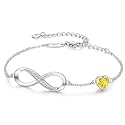 CDE 925 Sterling Silver Infinity Birthstone Bracelet Jewelry Gift for Women